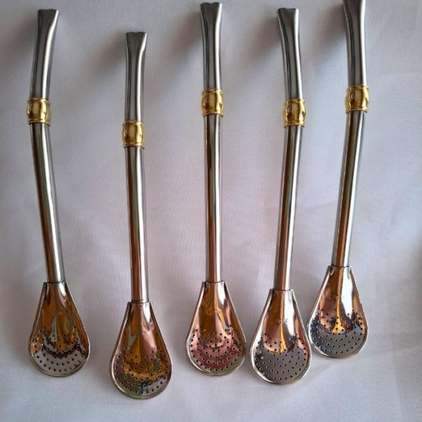 Bombilla Picoloro Cucharita con Virola de Bronce